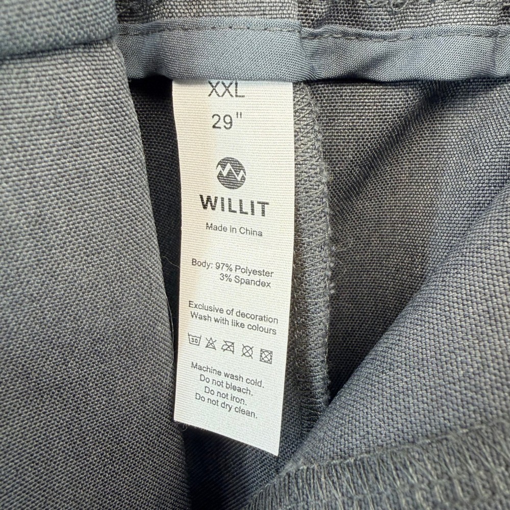 Willit Wide Leg Dress Pants XXL Gray 29 Elastic Back Trousers Work Slacks NWT - Picture 4 of 8